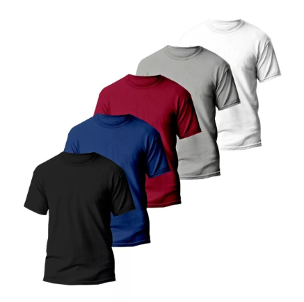 Kit 5 Camisetas Lisas Masculina Dry Fit Style Tradicional