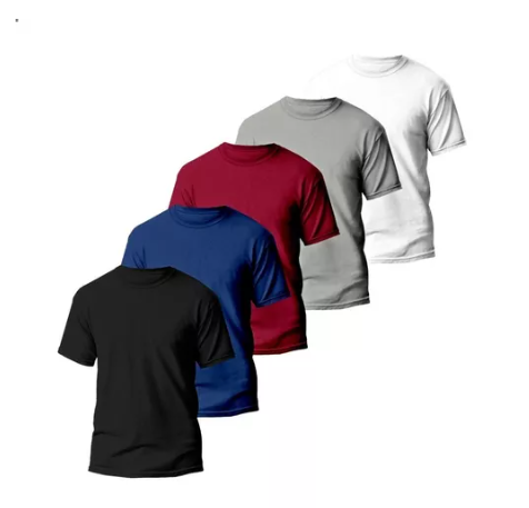 Kit 5 Camisetas Lisas Masculina Dry Fit Style Tradicional