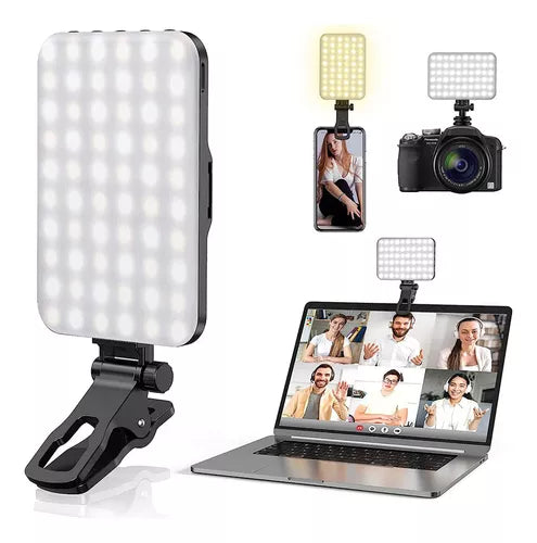 Luz Auxiliar Led Com Clipe Para Celular iPhone iPad Macbook Notebooks