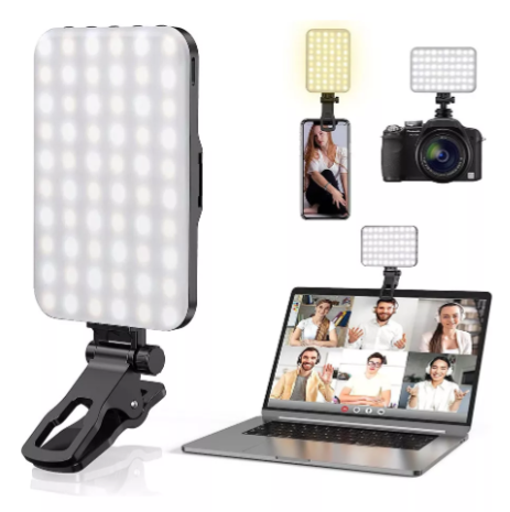 Luz Auxiliar Led Com Clipe Para Celular iPhone iPad Macbook Notebooks