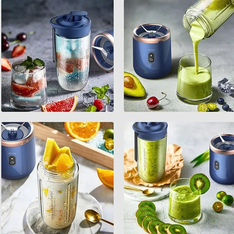 Espremedor Portátil Pequeno Elétrico com Lâmina De Aço Inoxidável, Juicer Cup, Juicer Fruit Smoothie Automático, Blender Ferramenta de  Cozinha