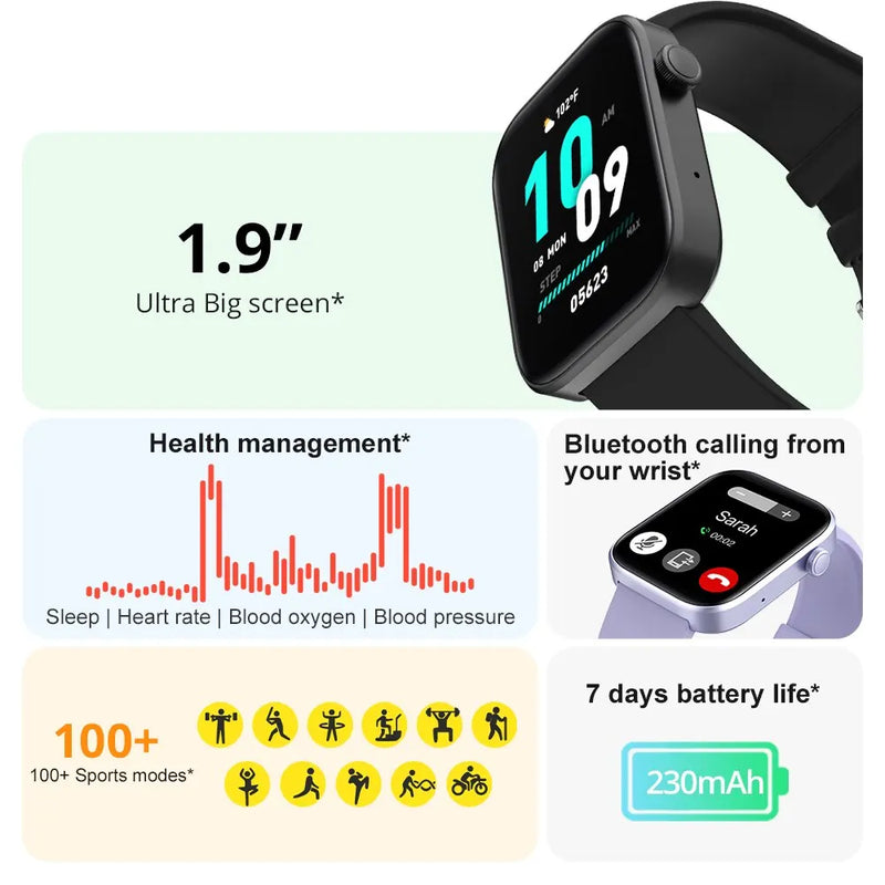 COLMI P71 Original Smartwatch, Ip68 impermeável á Prova D'água, Unisex para homens e mulheres, chamada por voz, monitoramento de saúde, Tela Full Touch Screen, notificação inteligente, assistente