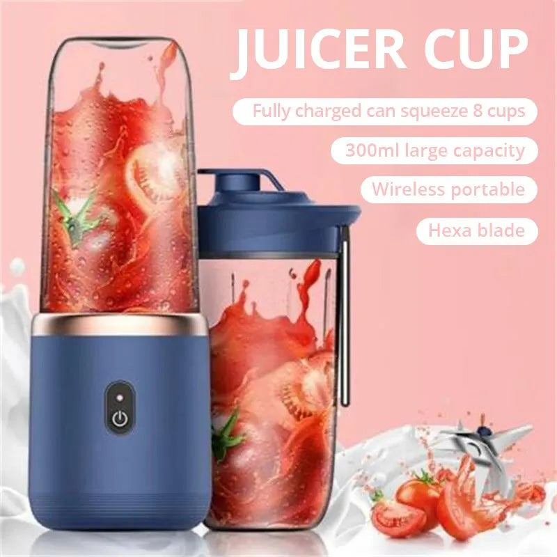 Espremedor Portátil Pequeno Elétrico com Lâmina De Aço Inoxidável, Juicer Cup, Juicer Fruit Smoothie Automático, Blender Ferramenta de  Cozinha